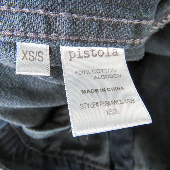 Pistola Distressed Denim Jacket with Star on Back XS/ Small - Picture 6 of 7